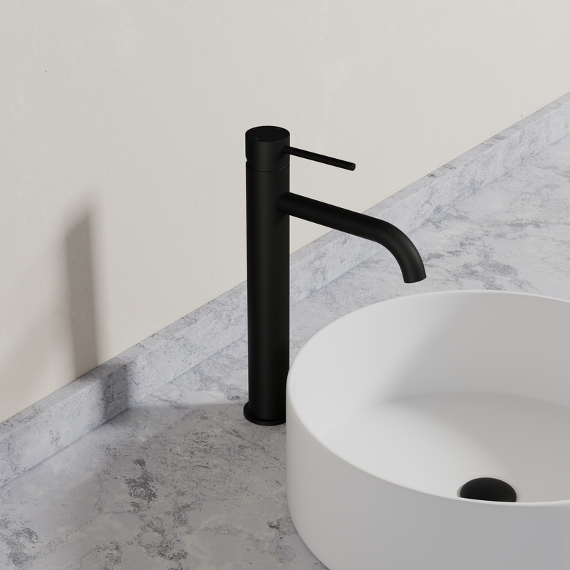 Ovia Milan Tall Basin Mixer in Matte Black (3/5)