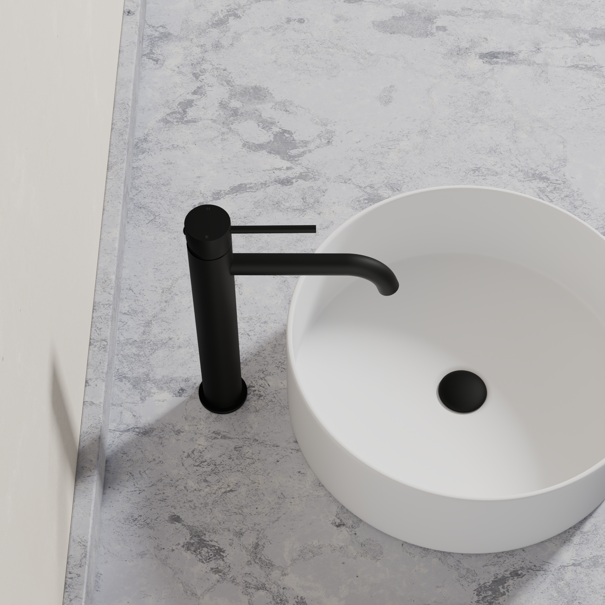 Ovia Milan Tall Basin Mixer in Matte Black (4/5)