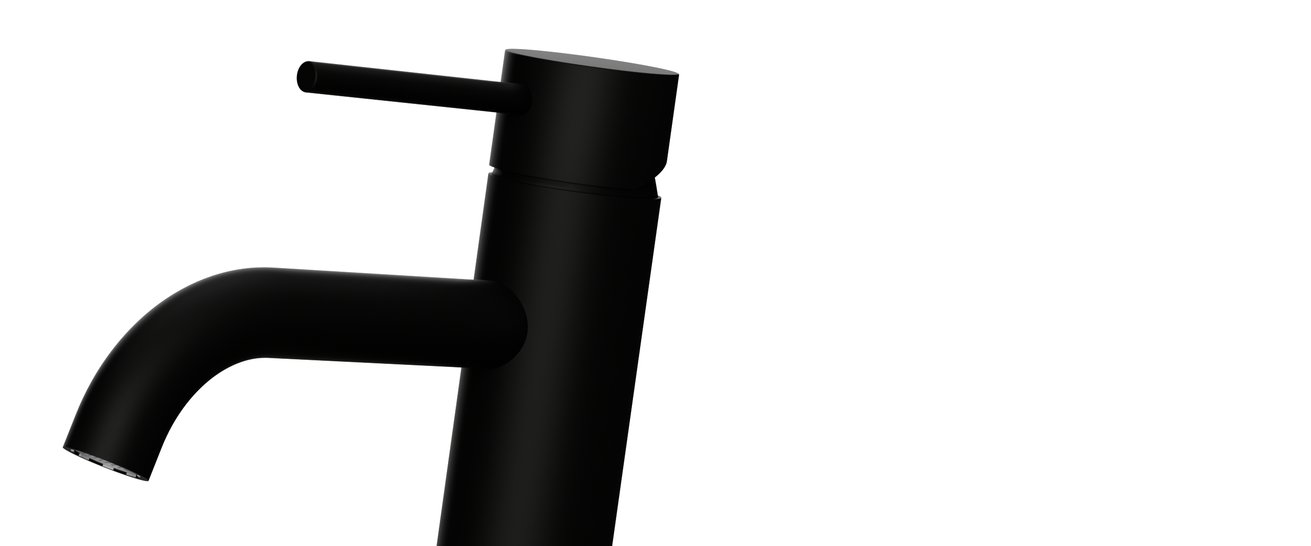 Ovia Milan Tall Basin Mixer Matte Black — detail