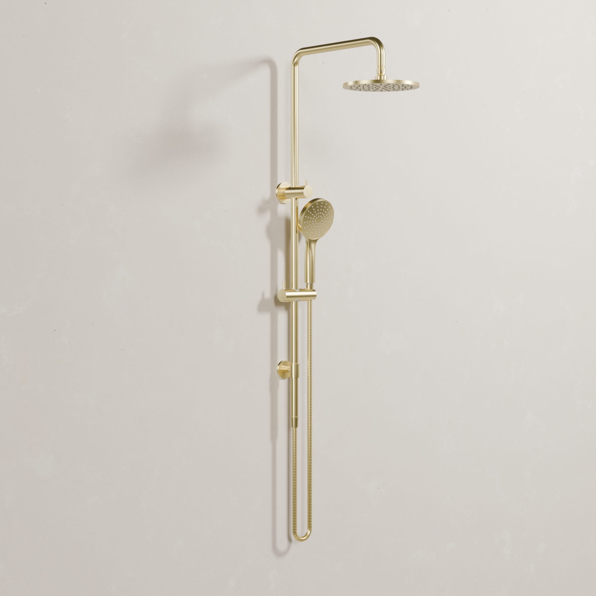 Ovia Milan Twin Shower in Brushed Gold (1/3)