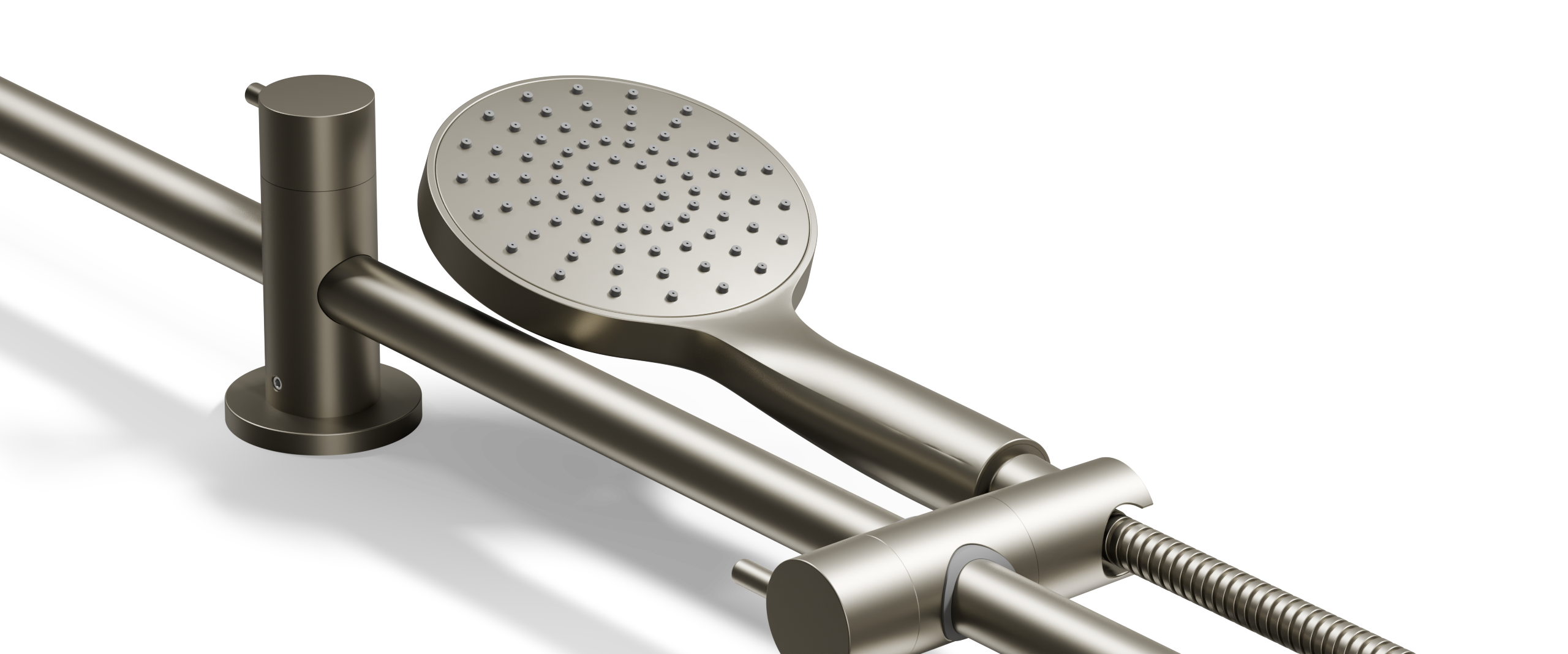 Ovia Milan Twin Shower Brushed Nickel — detail