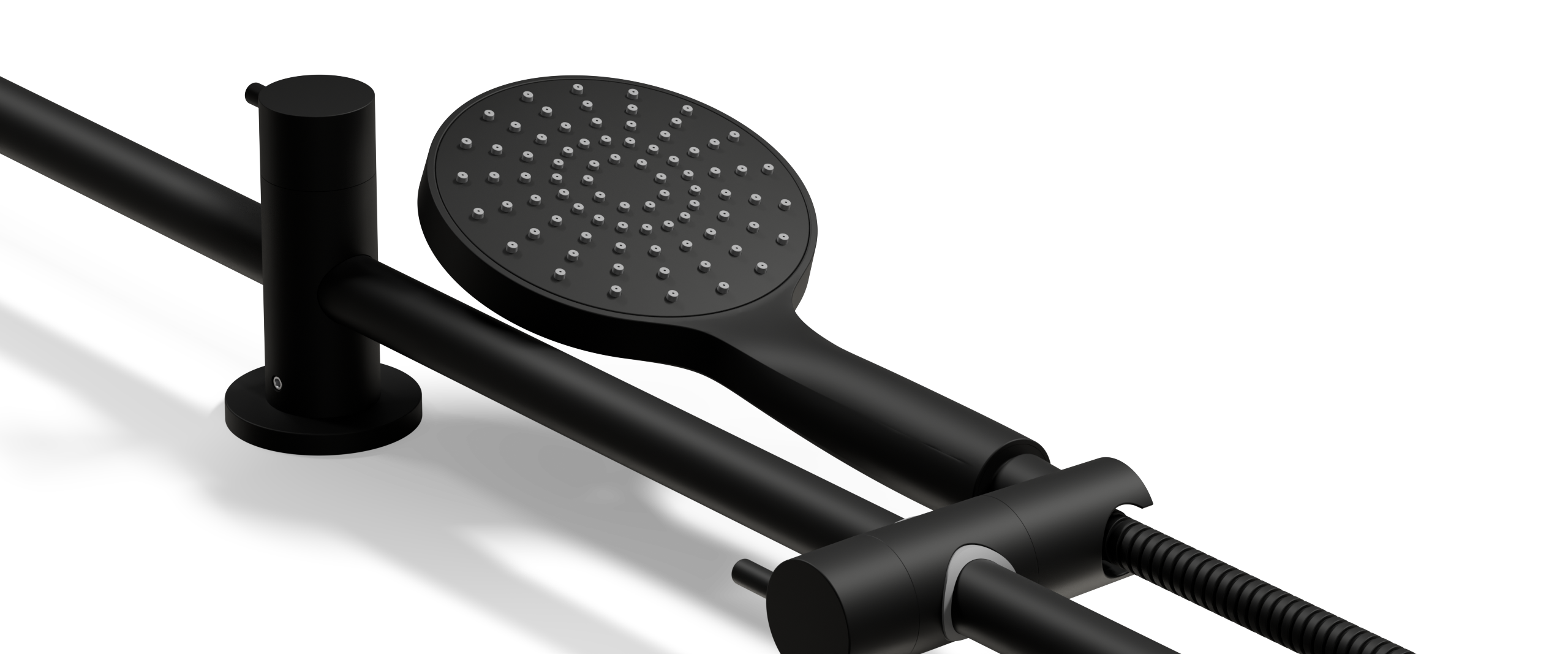 Ovia Milan Twin Shower Matte Black — detail