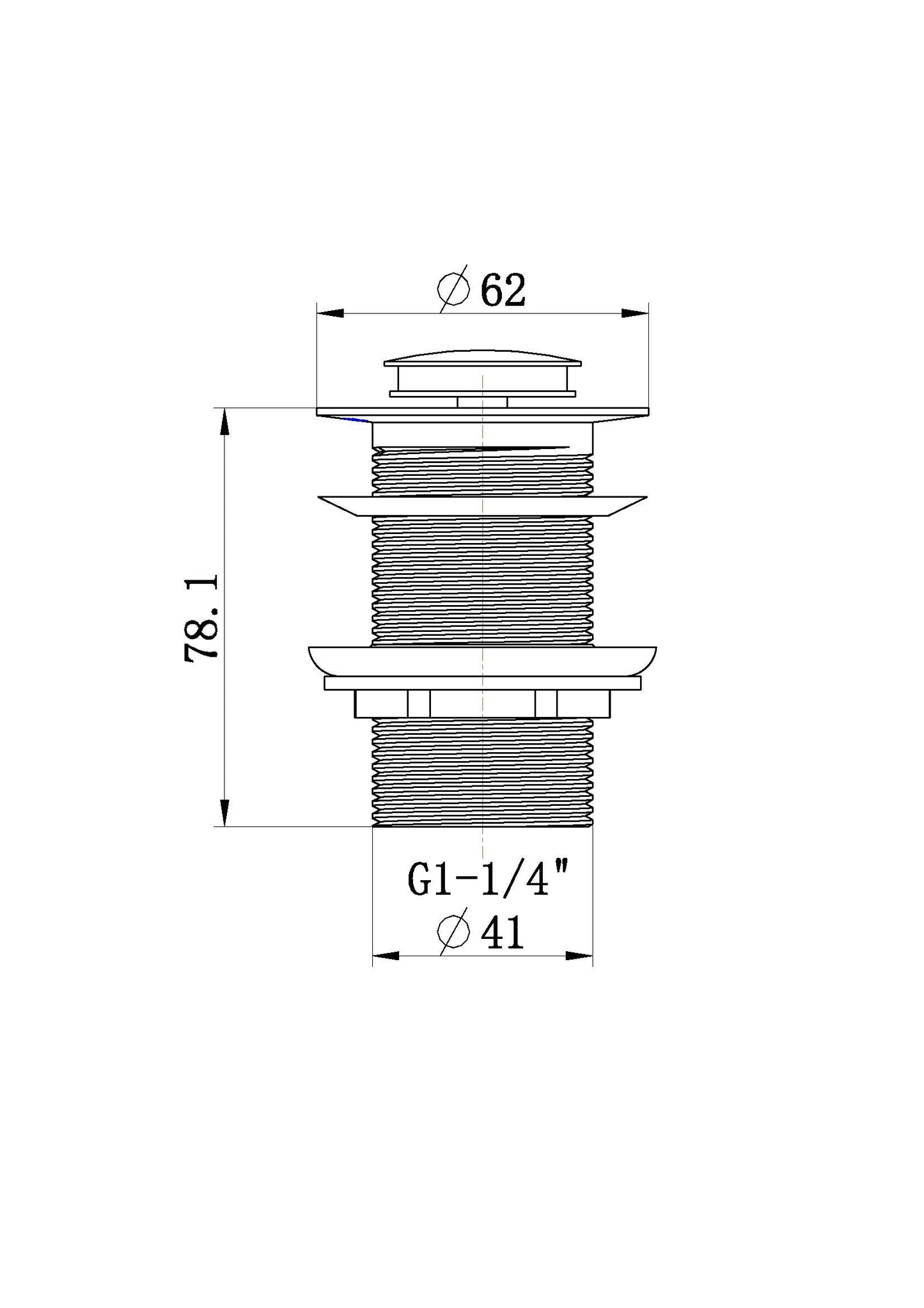 Star Mini Pop Up Waste 32mm No Overflow Antique Brass