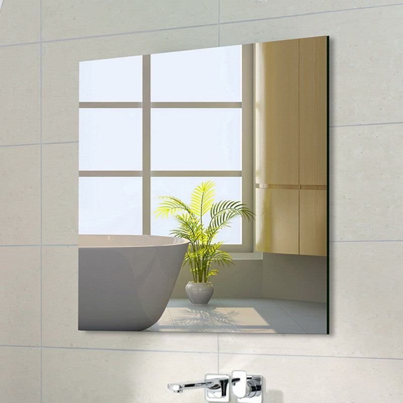 750x750mm Plain Bathroom Mirror Pencil Edge Wall Mounted Vertical or Horizontal