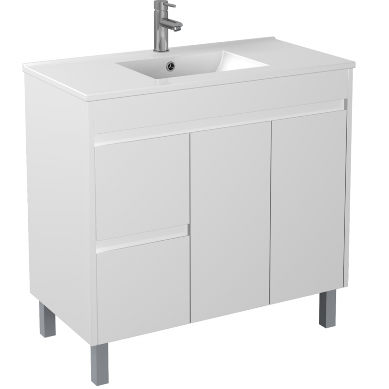 900m PVC Vanity on Legs Ceramic Top Polyurethane Cabinet