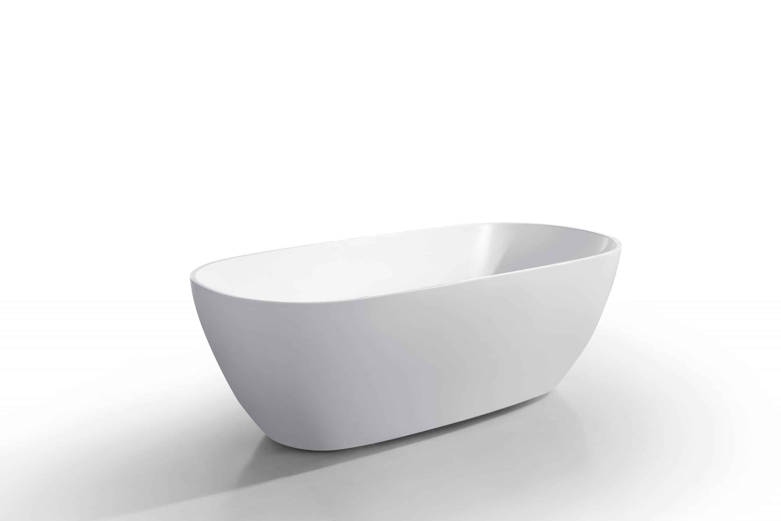 PILATO 1500mm Freestanding Gloss White Bath No Overflow