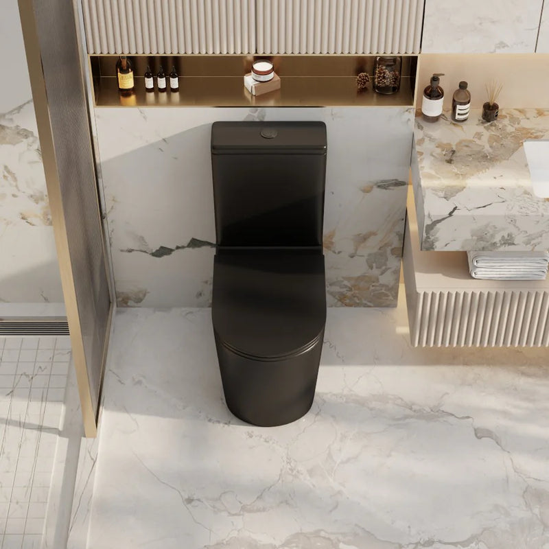 Mercio Oasis Rimless Back To Wall Matte Black Toilet Suite