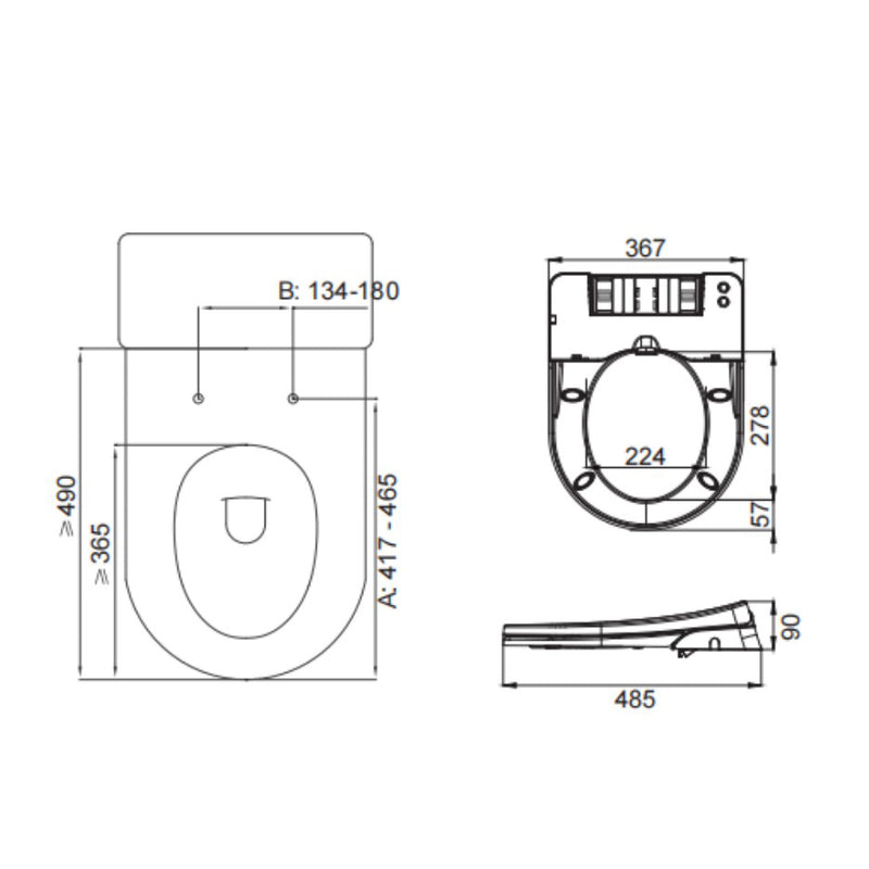 Procida Non-electric Toilet Bidet Seat Right