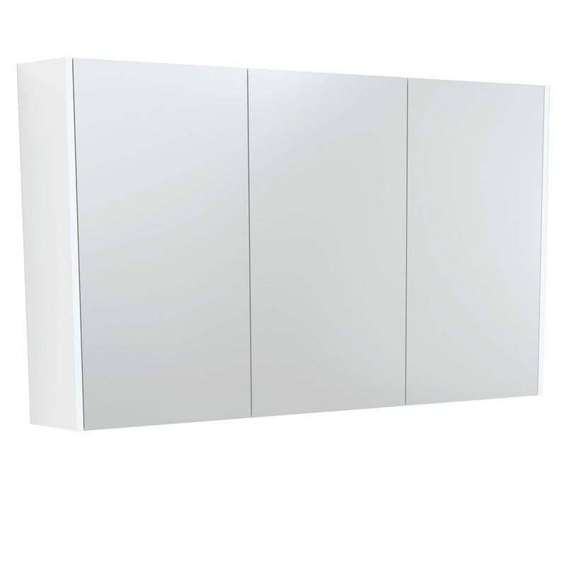 1200 Mirror Cabinet with Satin White Side Panels - FIENZA