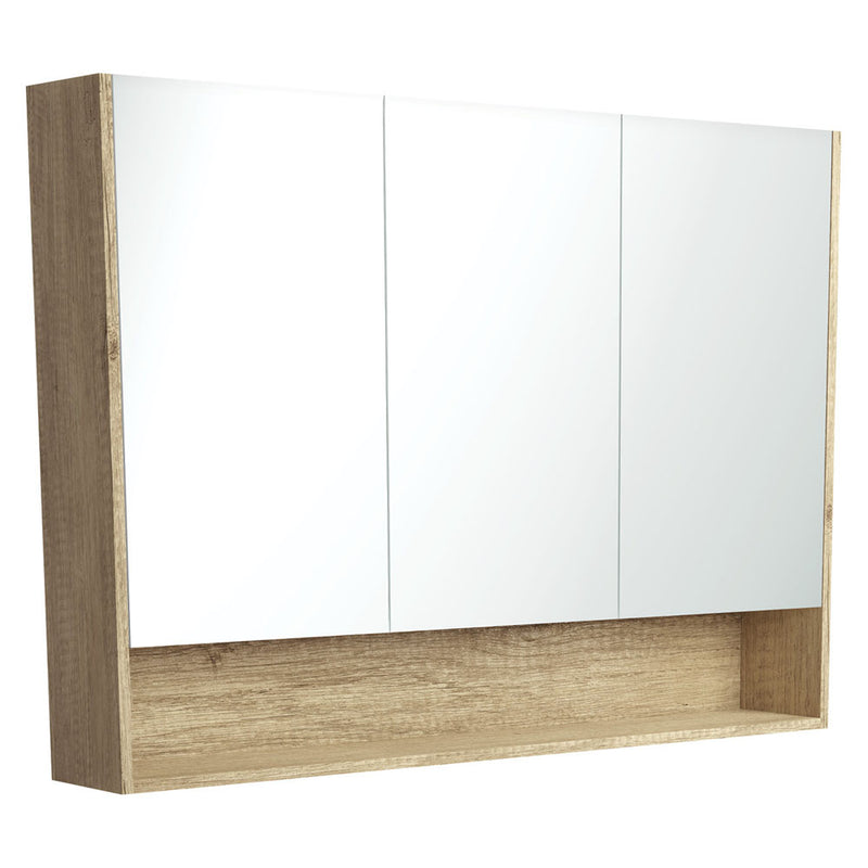 Fienza Mirror Cabinet 1200 with Display Shelf SCANDI OAK