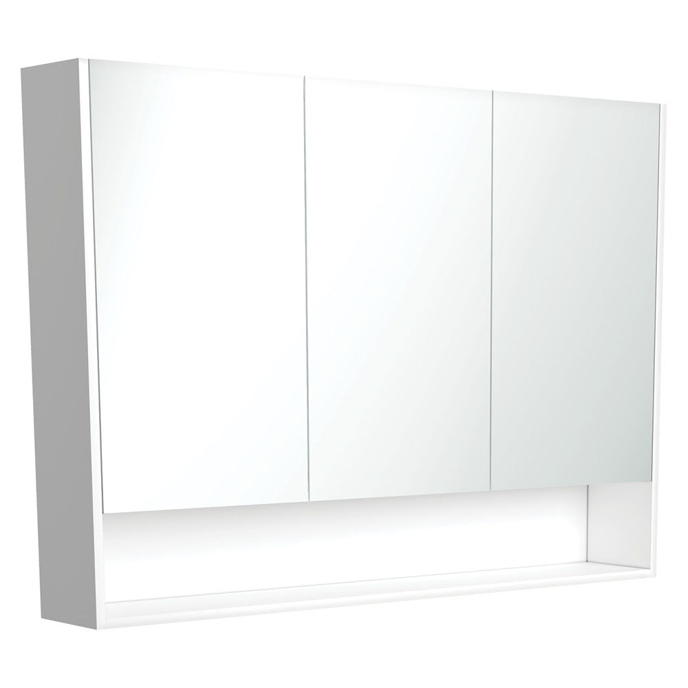 Fienza Mirror Cabinet 1200 with Display Shelf, Gloss White
