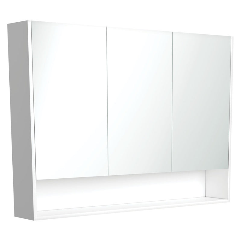 Fienza Mirror Cabinet 1200 with Display Shelf, Gloss White