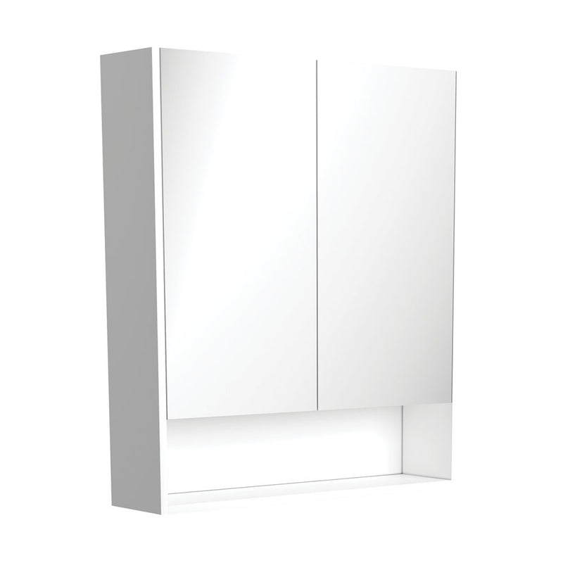 Fienza 750 Mirror Cabinet with Display Shelf, Satin White
