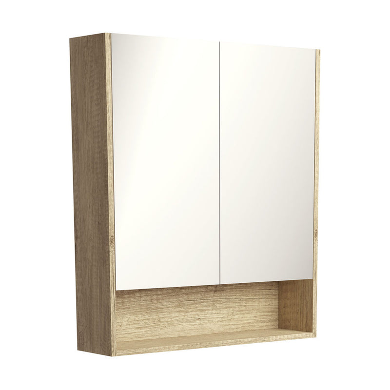 Fienza 750 Mirror Cabinet with Display Shelf, Scandi Oak