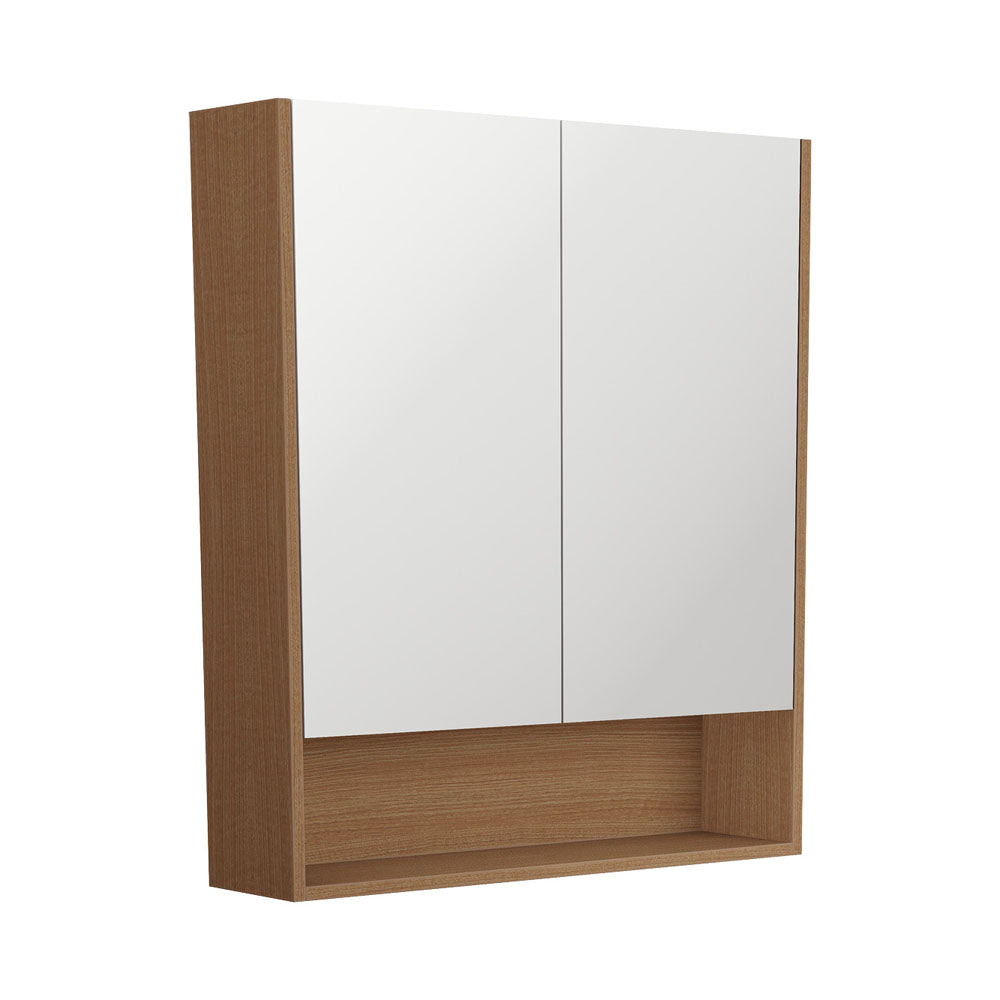 Fienza 750 Mirror Cabinet with Display Shelf, Walnut