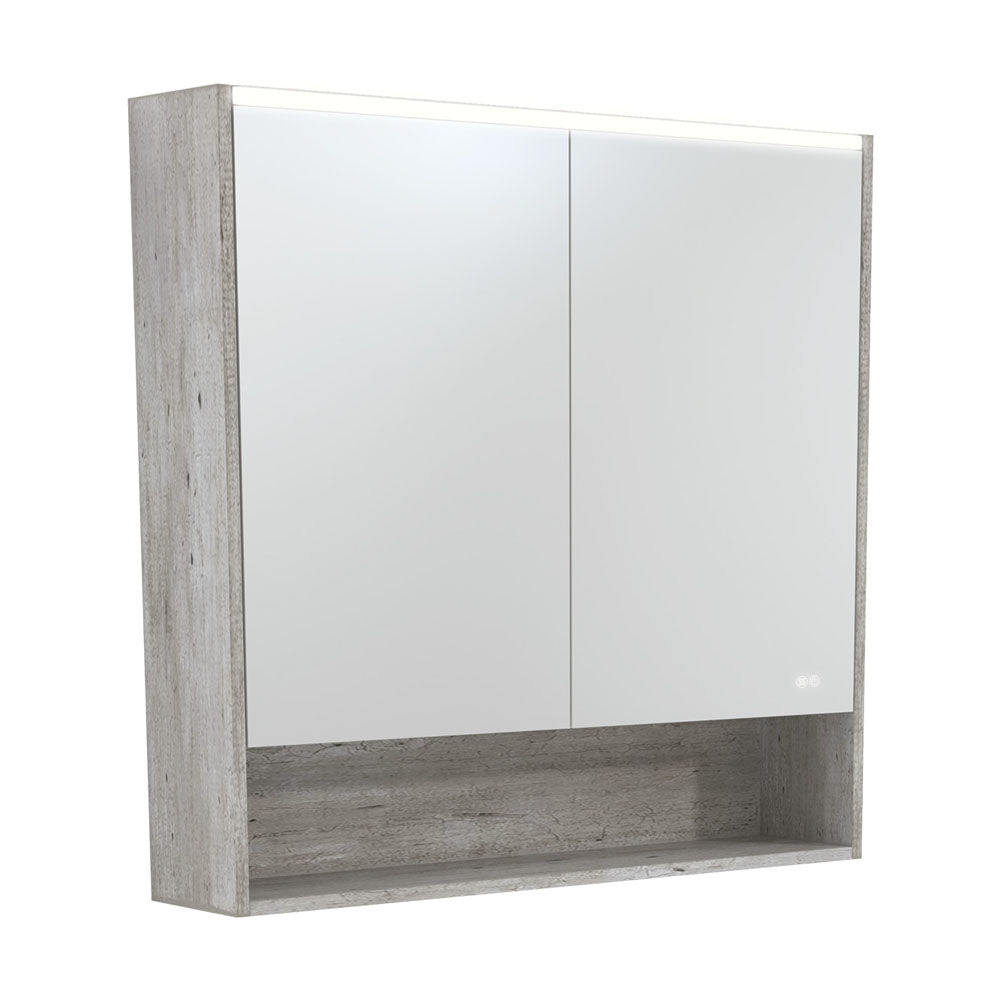 900 LED Mirror Cabinet with Display Shelf, Industrial