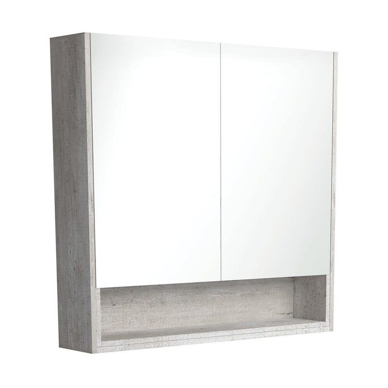 Fienza 900 Mirror Cabinet with Display Shelf, Industrial