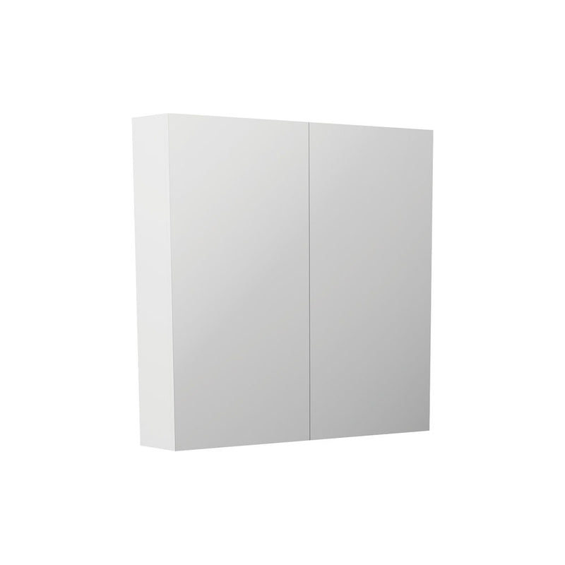 750Lx720Hx150Dmm Matt White PVC Filmed Shaving Cabinet With Copper Free Mirror Wall Hung