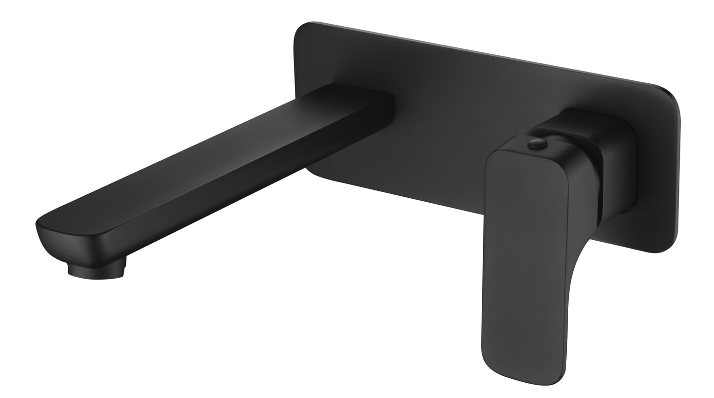 Eden Soft Square Wall Basin Mixer Matte Black
