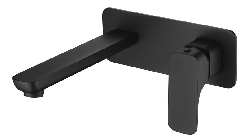 Eden Soft Square Wall Basin Mixer Matte Black