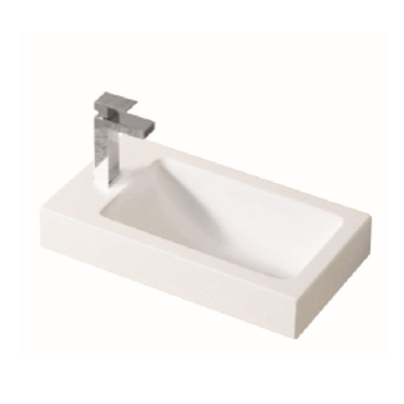 450x250x880mm Freestanding Narrow Bathroom Vanity with Poly Top Left Hand Hinge Polyurethane White PVC