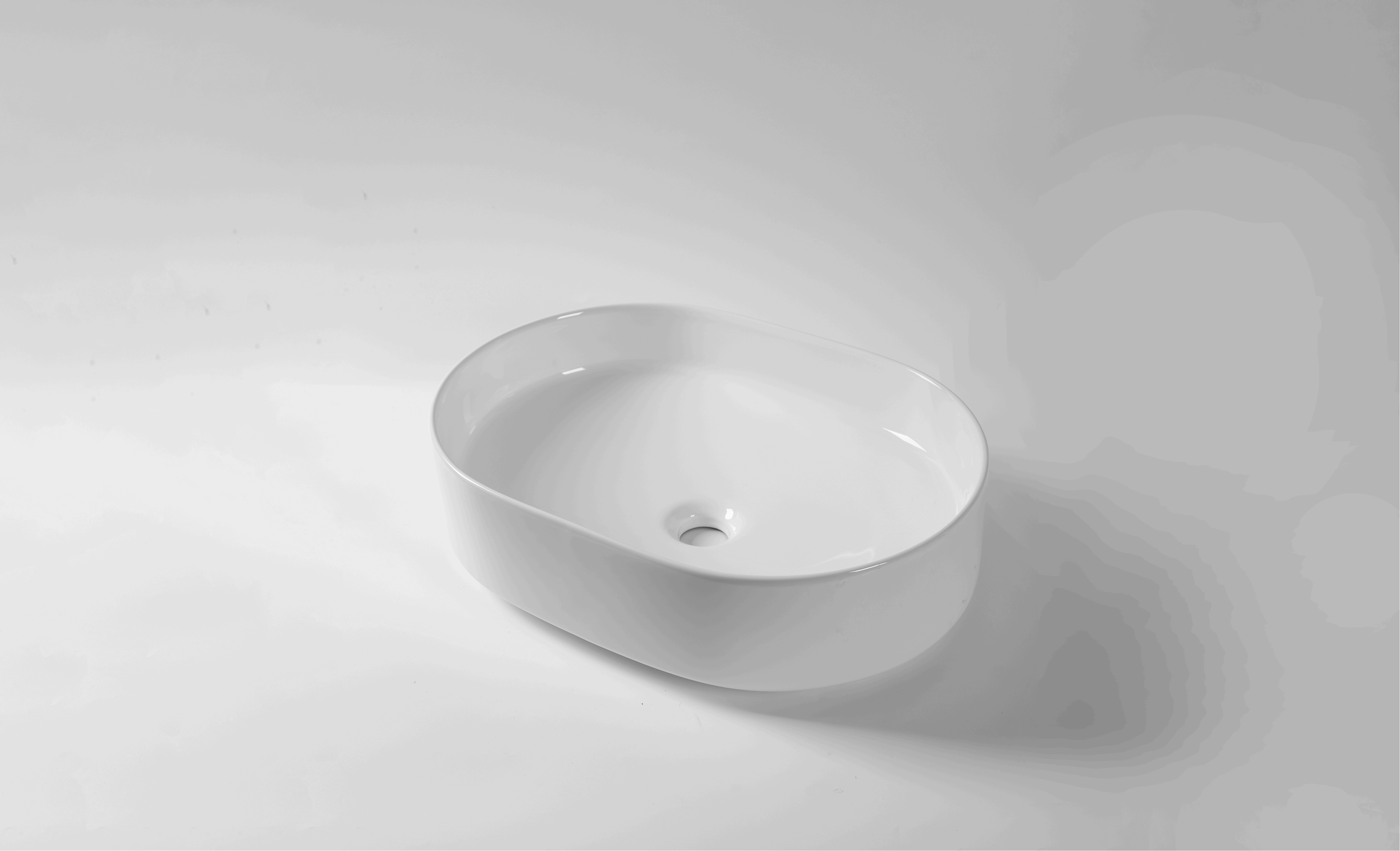 Ovia Claya Pill Oval Counter Top Basin Gloss White
