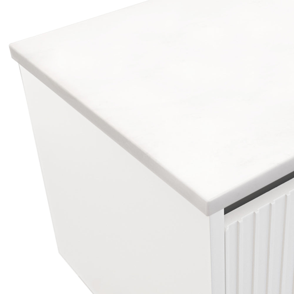 Fienza Pure White Solid Surface Vanity Benchtop, Curved Full Depth