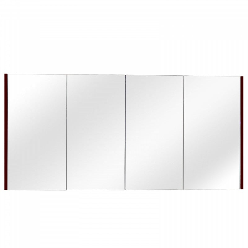1500Lx720Hx150Dmm Dark Oak Wood Grain PVC Filmed Shaving Cabinet With Mirror Wall Hung
