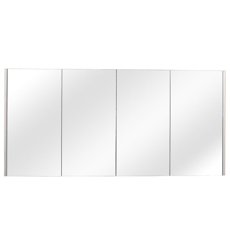 1500Lx720Hx150Dmm Matt White PVC Filmed Shaving Cabinet With Copper Free Mirror Wall Hung