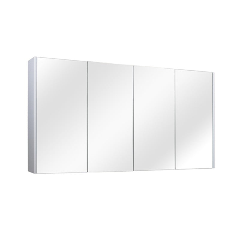 1500Lx720Hx150Dmm Matt White PVC Filmed Shaving Cabinet With Copper Free Mirror Wall Hung