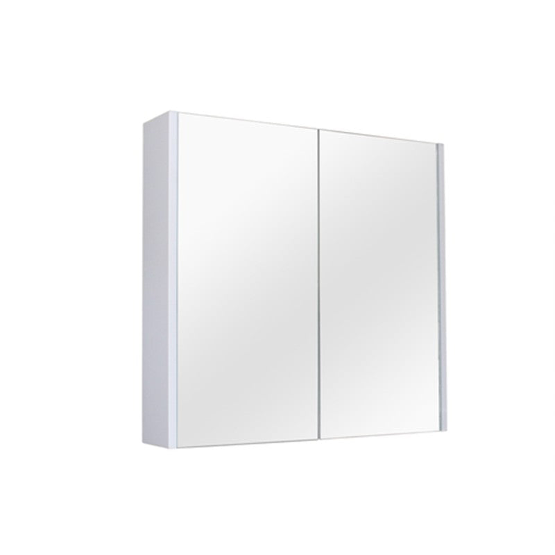 600Lx720Hx150Dmm Matt White PVC Filmed Shaving Cabinet w. Mirror Wall Hung