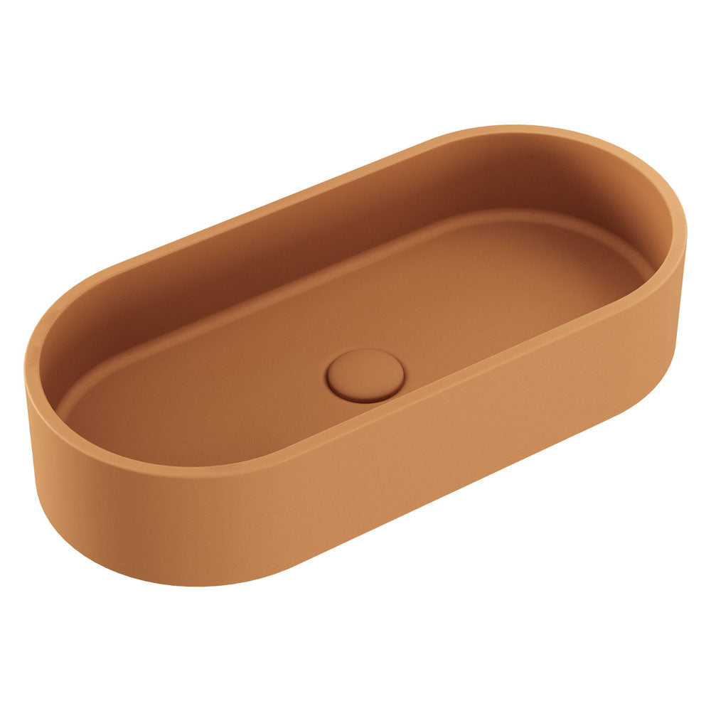 Fienza Jada Pill Oval Concrete Above Counter Basin, Tuscan