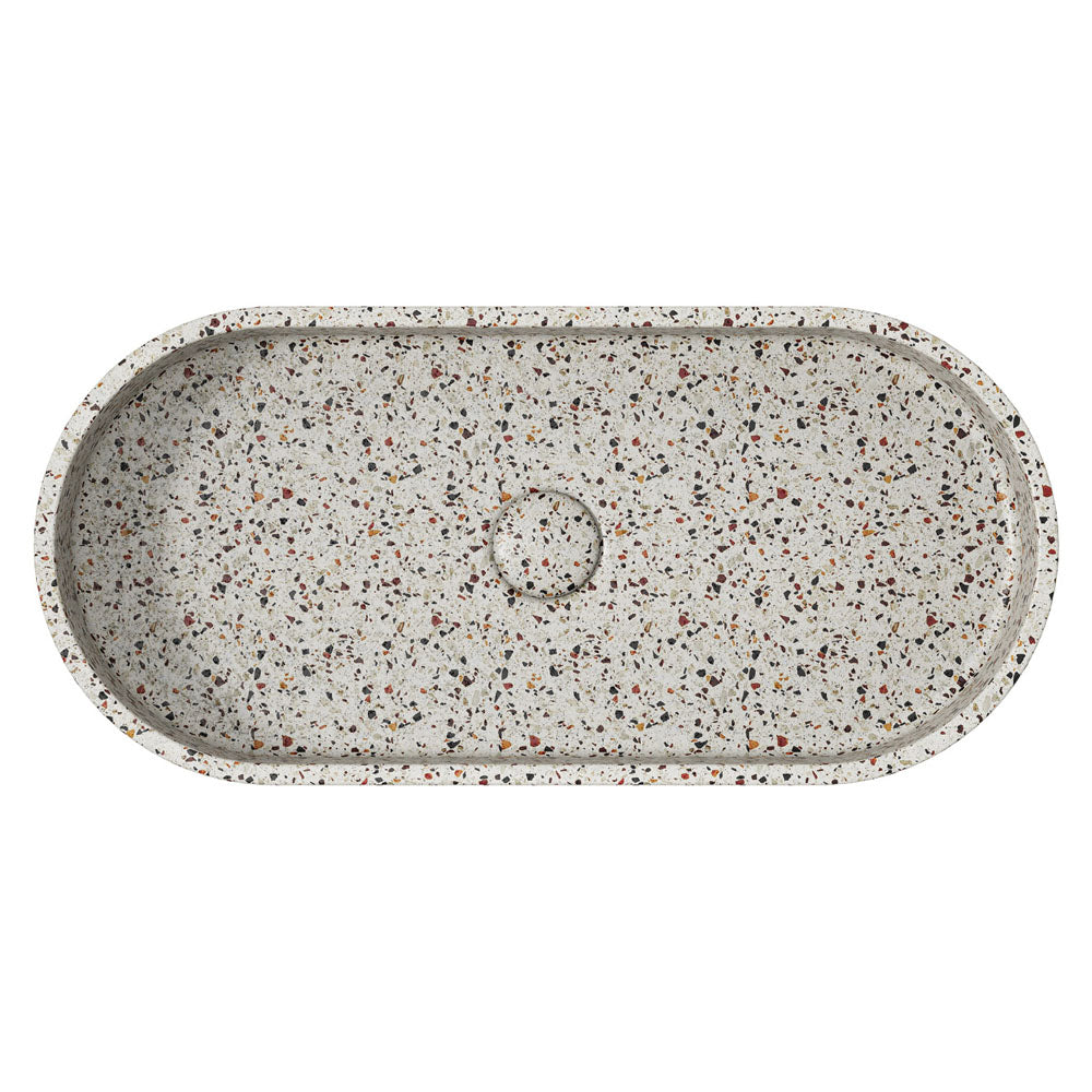 Fienza Jada Pill Oval Concrete Above Counter Basin, Terrazzo