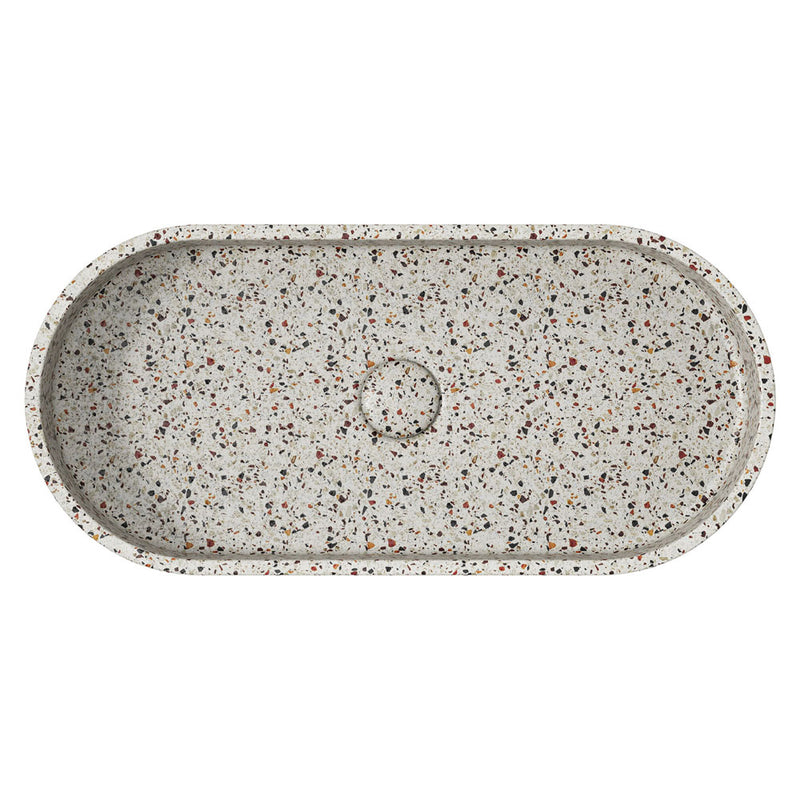 Fienza Jada Pill Oval Concrete Above Counter Basin, Terrazzo