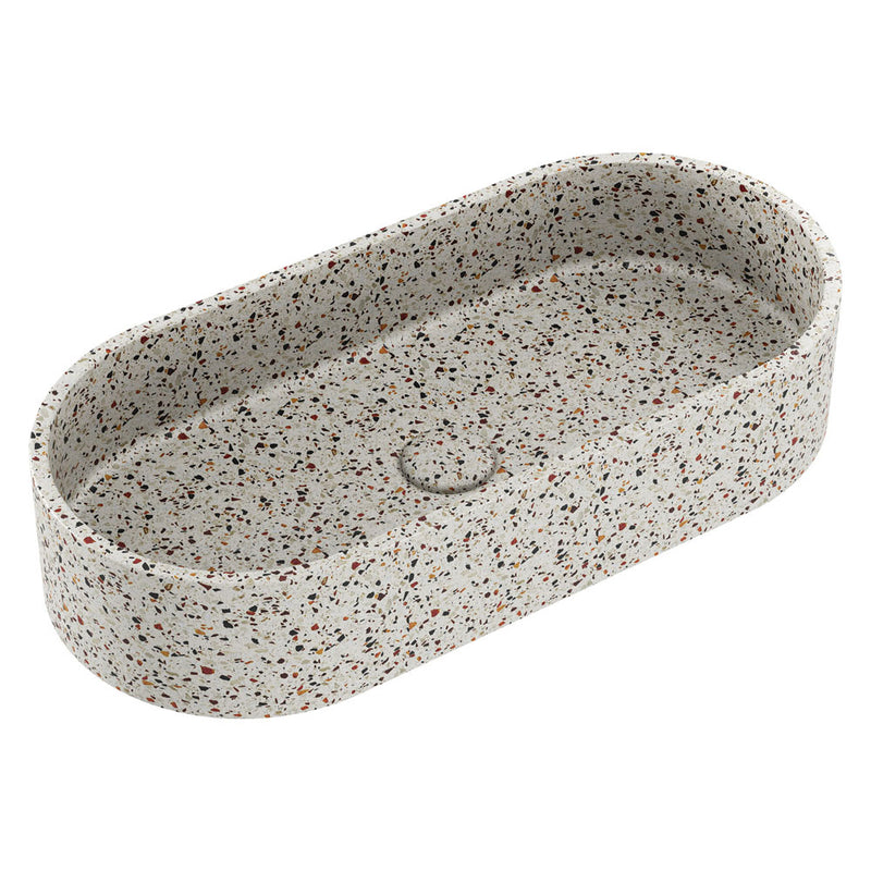 Fienza Jada Pill Oval Concrete Above Counter Basin, Terrazzo