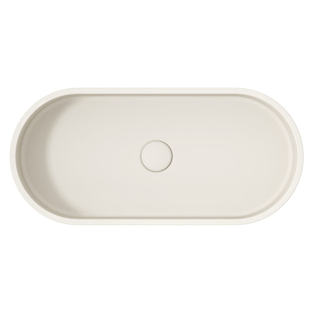 Fienza Jada Pill Oval Concrete Above Counter Basin, Warm White