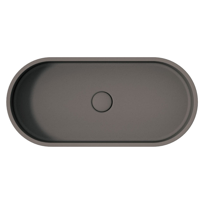 Fienza Jada Pill Oval Concrete Above Counter Basin, Warm Grey