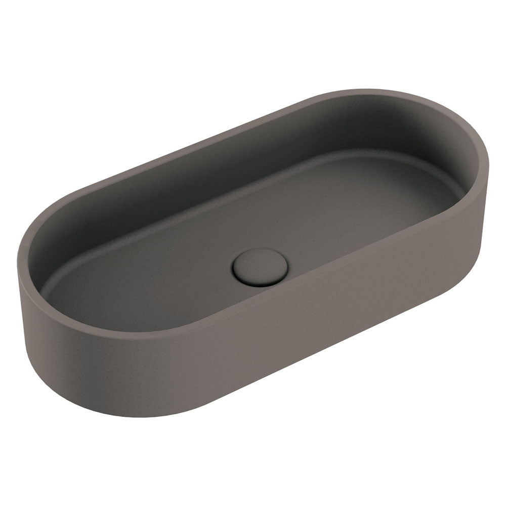 Fienza Jada Pill Oval Concrete Above Counter Basin, Warm Grey