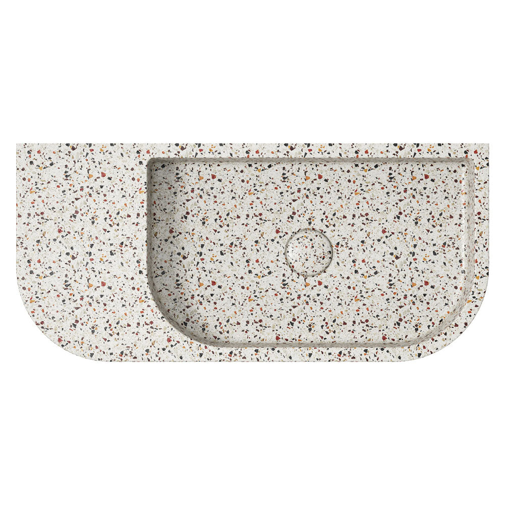 Fienza Blanca Concrete Wall Basin, Terrazzo
