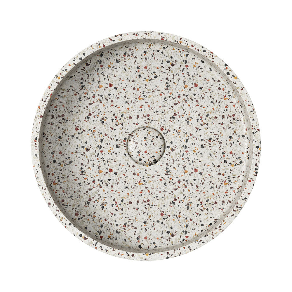 Fienza Jada Round Concrete Above Counter Basin, Terrazzo
