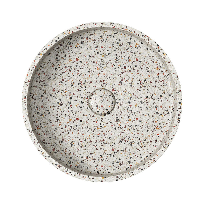 Fienza Jada Round Concrete Above Counter Basin, Terrazzo