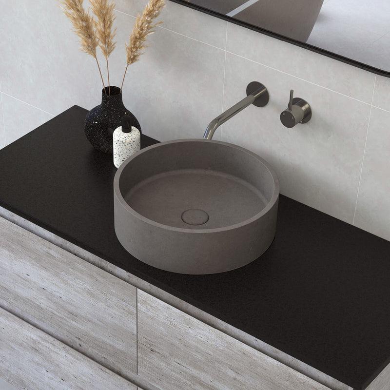 Fienza Jada Round Concrete Above Counter Basin, Warm Grey