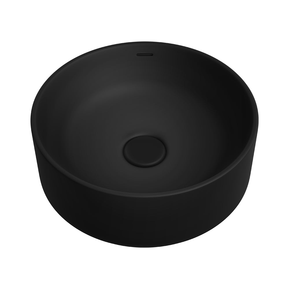 Fienza REBA LUXE Round Basin with Overflow Above Counter Matte Black