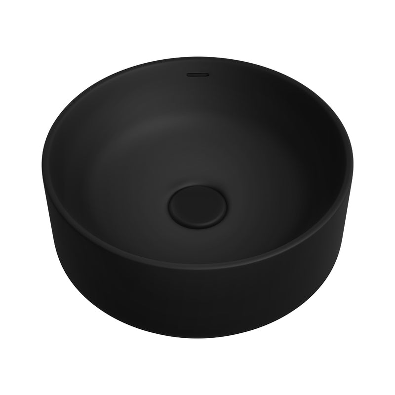 Fienza REBA LUXE Round Basin with Overflow Above Counter Matte Black
