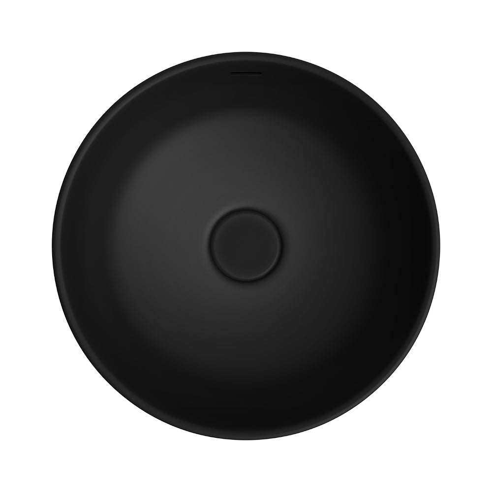 Fienza REBA LUXE Round Basin with Overflow Above Counter Matte Black