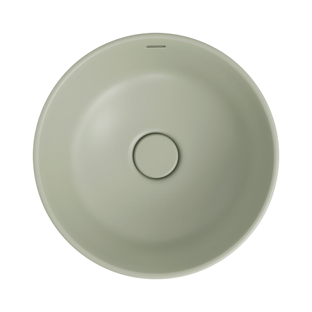 Fienza REBA LUXE Round Basin with Overflow Above Counter Olive