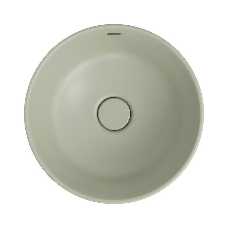 Fienza REBA LUXE Round Basin with Overflow Above Counter Olive