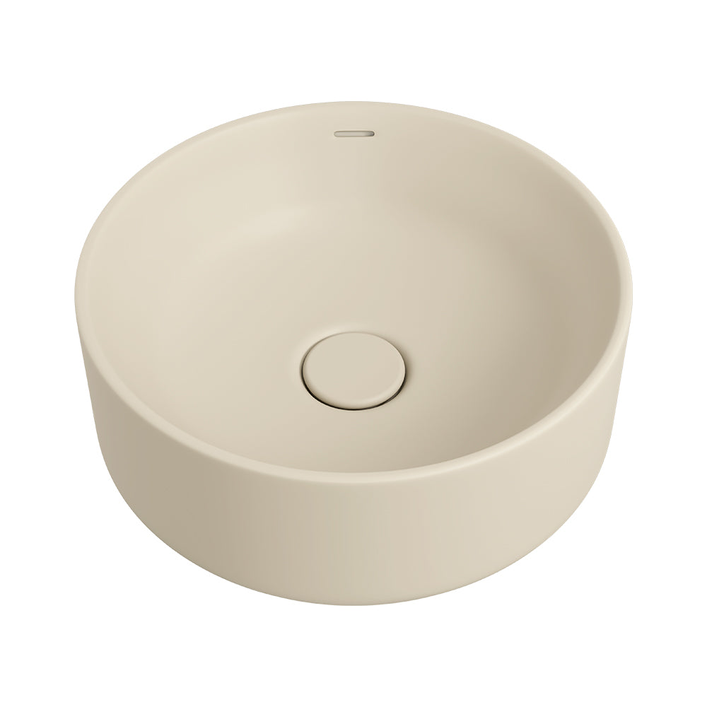 Fienza REBA LUXE Round Basin with Overflow Above Counter Khaki