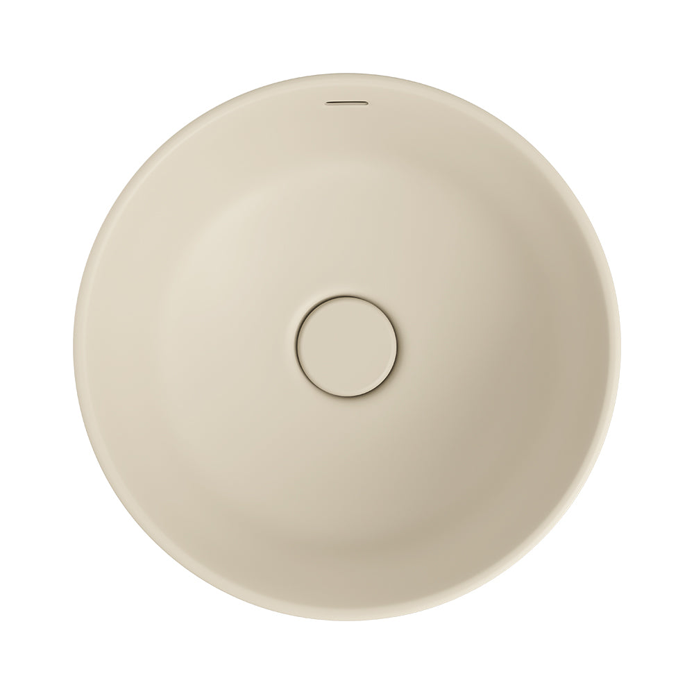 Fienza REBA LUXE Round Basin with Overflow Above Counter Khaki