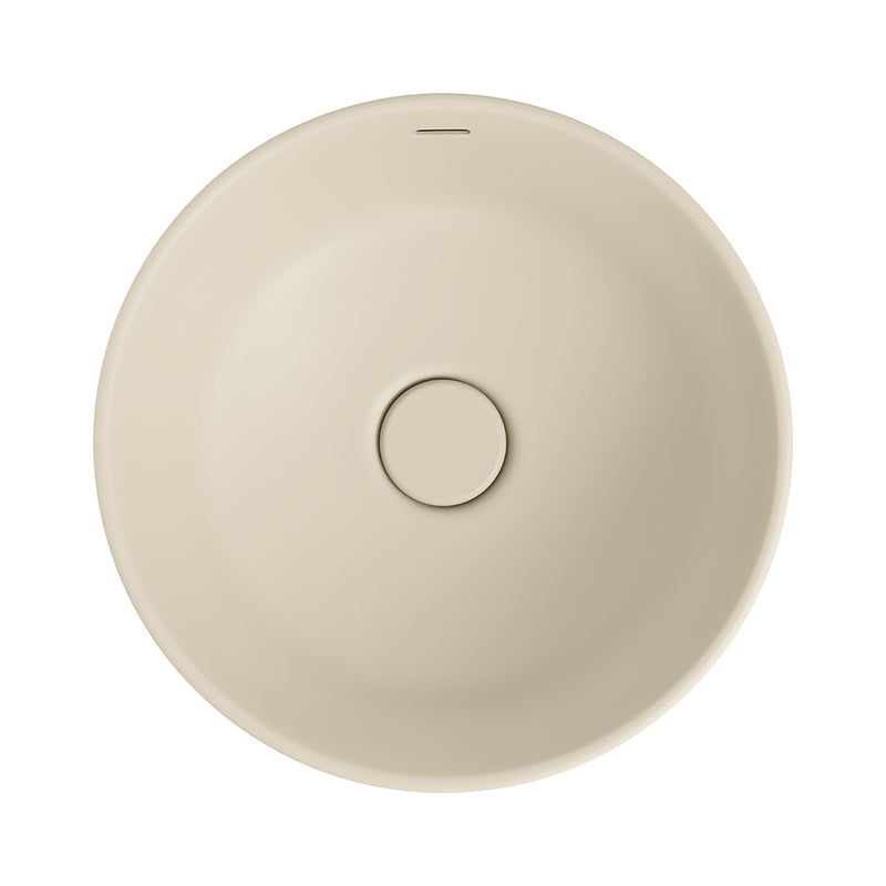 Fienza REBA LUXE Round Basin with Overflow Above Counter Khaki